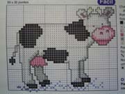 Schema punto croce Una Mucca