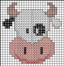 Schema punto croce Testa Mucca 1