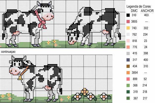 Schema punto croce Tre Mucche Prato