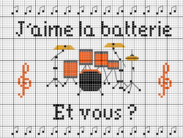 Schema punto croce Batteria