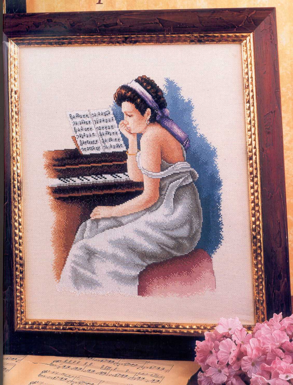 Schema punto croce La Pianista 01