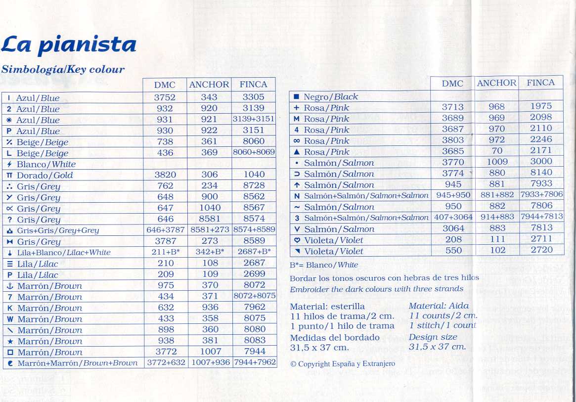 Schema punto croce La Pianista 07