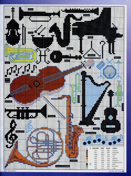 Schema punto croce Musica 2