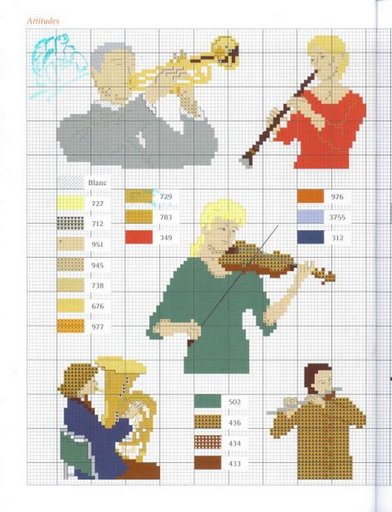Schema punto croce Musicisti 01