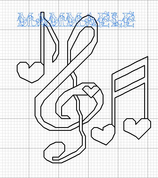 Schema punto croce Note Mammaele