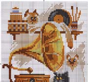 Schema punto croce Grammofono 02