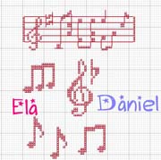 Schema punto croce Note Ela