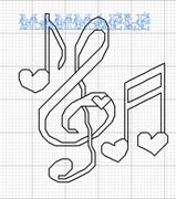 Schema punto croce Note Mammaele