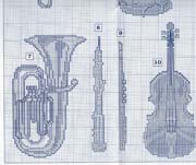 Schema punto croce Strumenti Musicali 23
