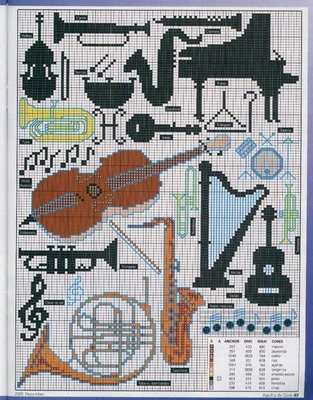 Schema punto croce Strumenti Musicali 12