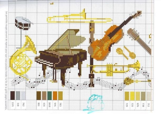 Schema punto croce Strumenti Musicali 13