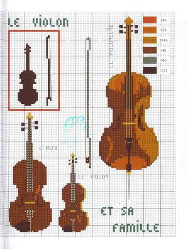 Schema punto croce Strumenti Musicali 47