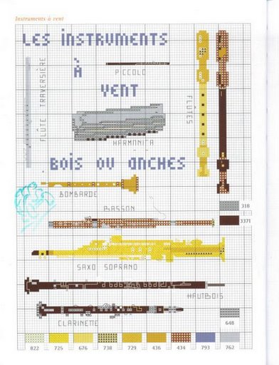 Schema punto croce Strumenti Musicali 49