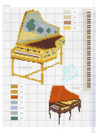 Schema punto croce Strumenti Musicali 53