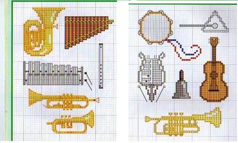 Schema punto croce Strumenti Musicali 63