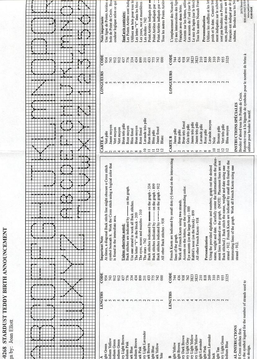 Schema punto croce Orsettino 16b