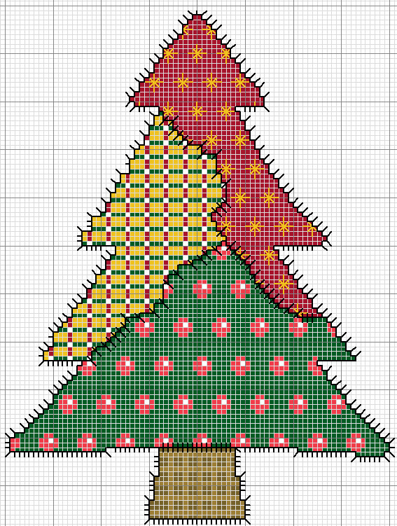 Schema punto croce Albero Natale