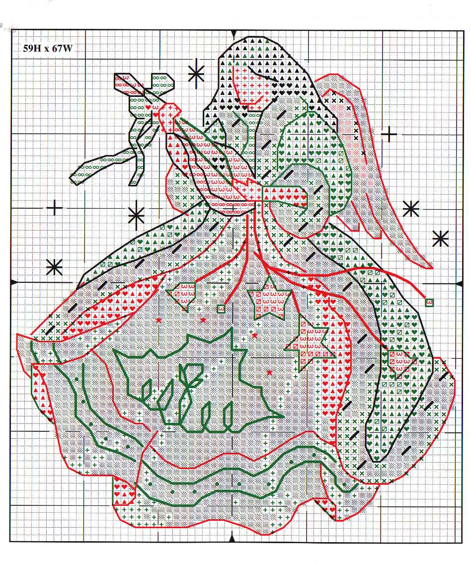 Schema punto croce Angeli Su Albero 6