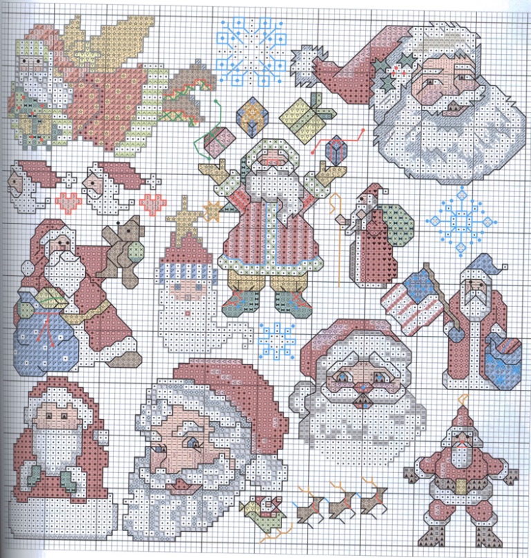 Schema punto croce Babbi-natale-9