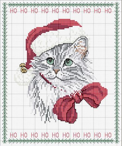 Schema punto croce Babbo-gattino