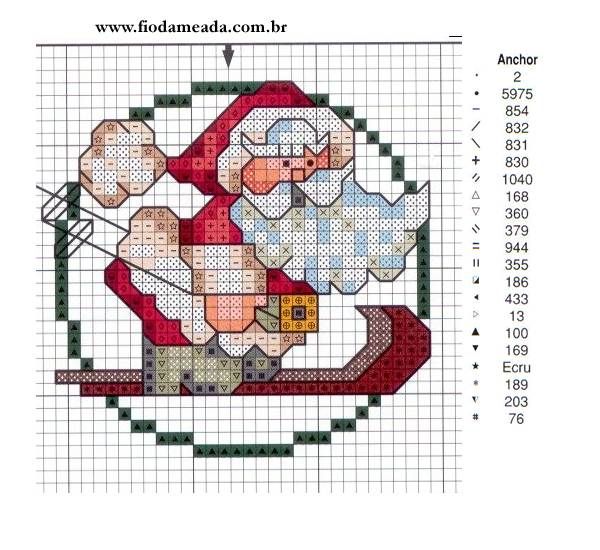 Schema punto croce Babbonatale-eschimese