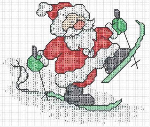 Schema punto croce Babbonatale-scia