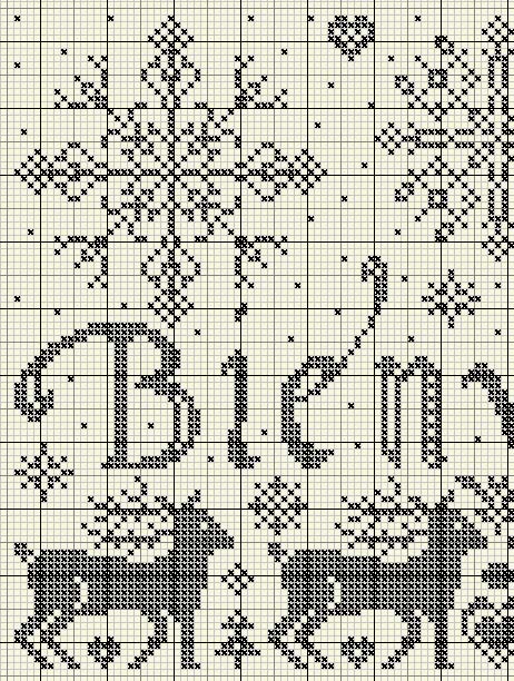 Schema punto croce Benvenuto 02