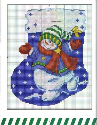 Schema punto croce Calza-omino