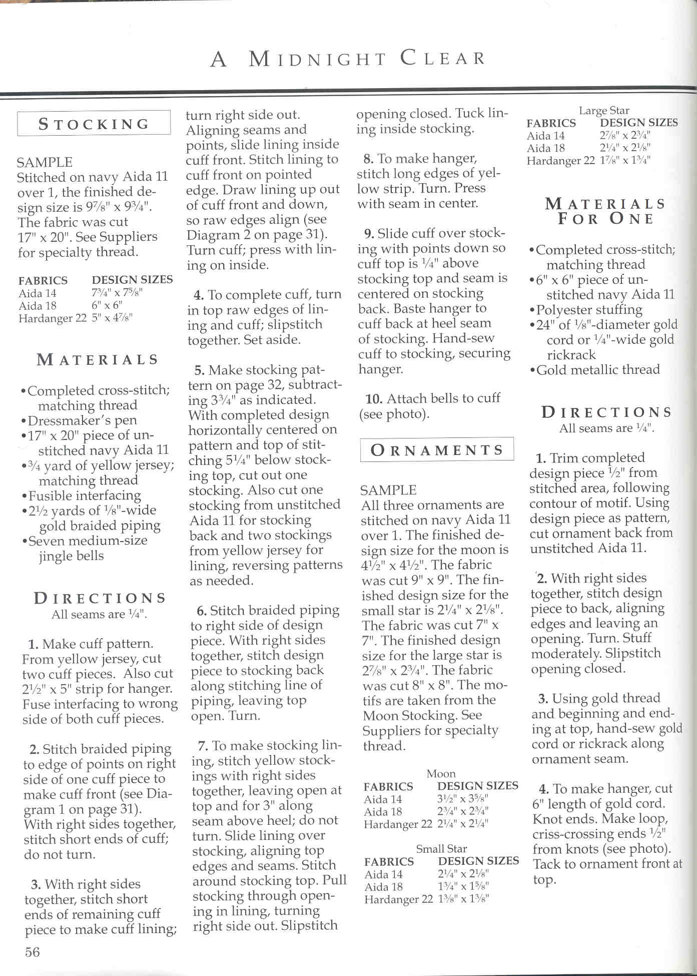 Schema punto croce Calza Luna 1c