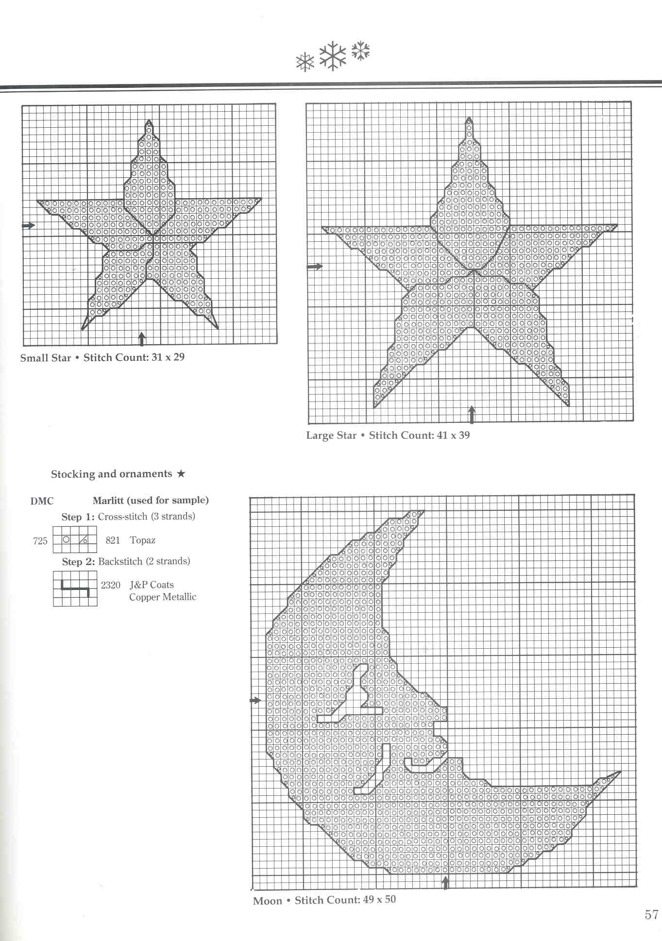 Schema punto croce Calza Luna 1d