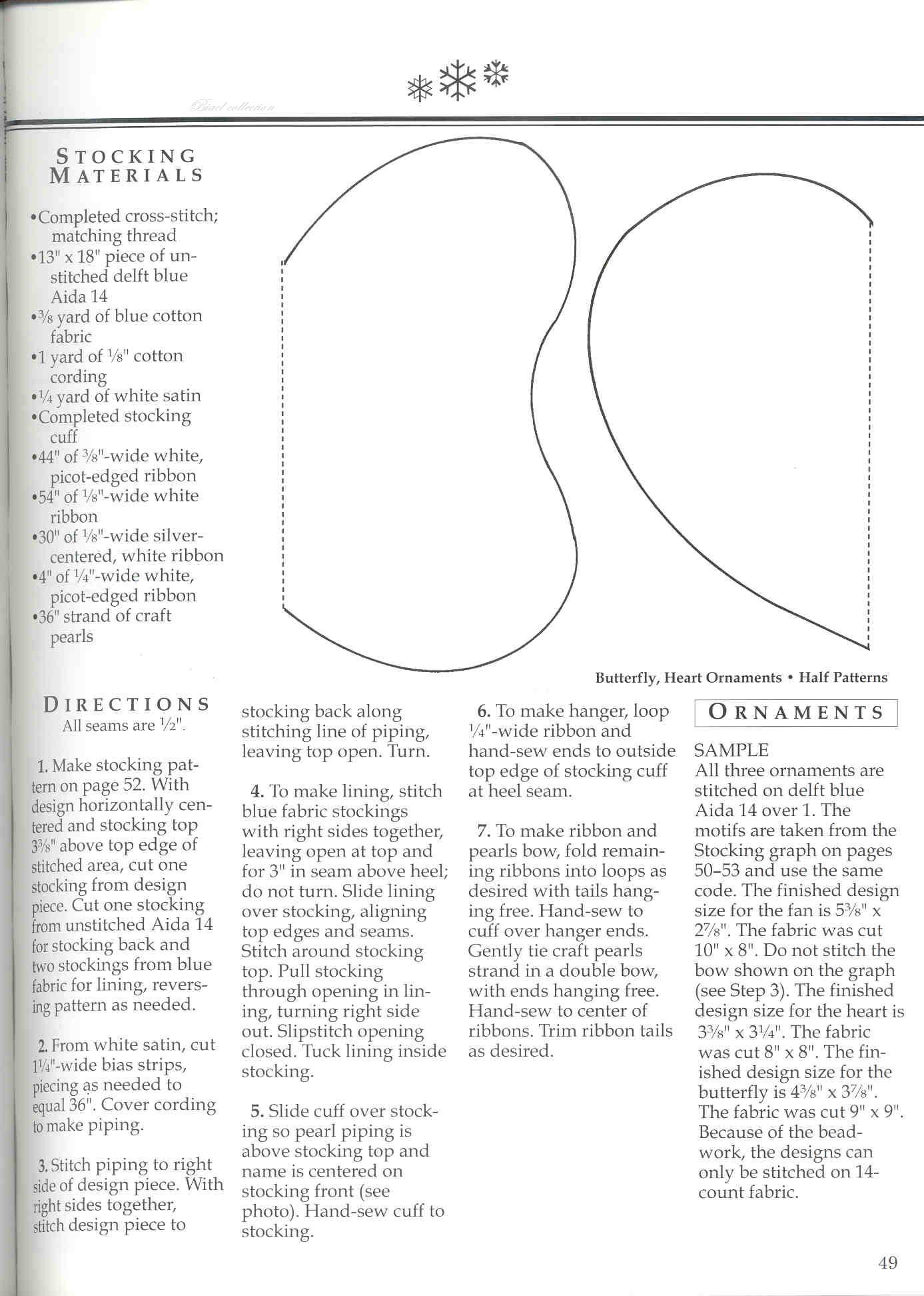 Schema punto croce Calza Monocolore 1d