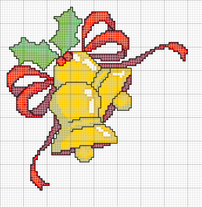 Schema punto croce Campane Fiocco 01