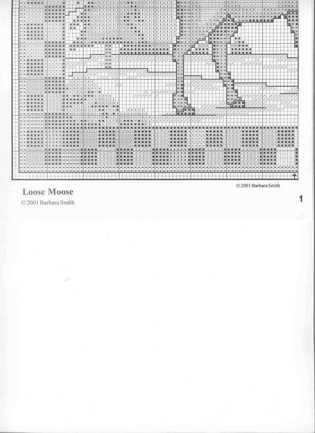 Schema punto croce Cervo 04