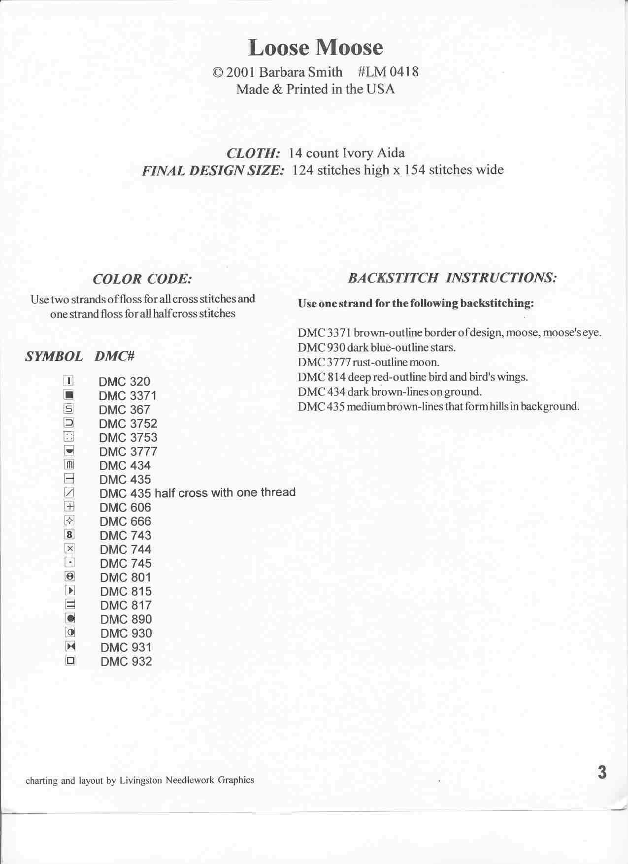 Schema punto croce Cervo 06