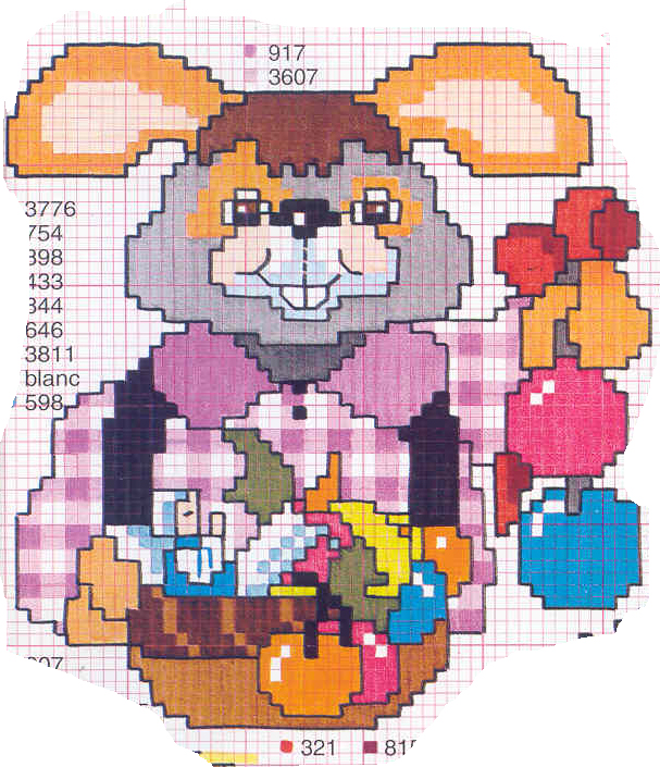 Schema punto croce Coniglio Natale1