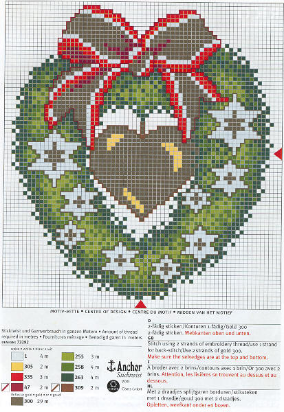 Schema punto croce Cuore-natalizio