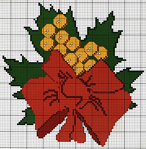 Schema punto croce Fiocco-natalizio