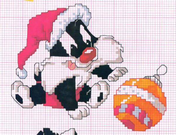 Schema punto croce Gatto-silvestro-baby