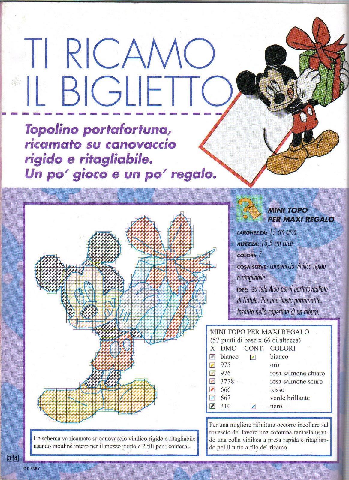 Schema punto croce Mini-topolino-regalo