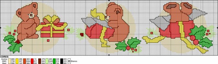 Schema punto croce Orsetto-apre-regalo
