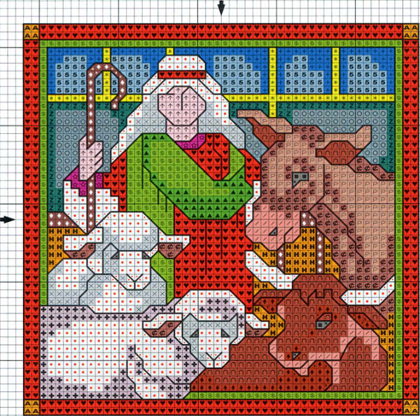 Schema punto croce Pastorello