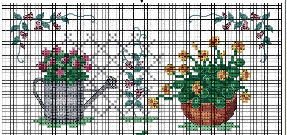 Schema punto croce Piante-1