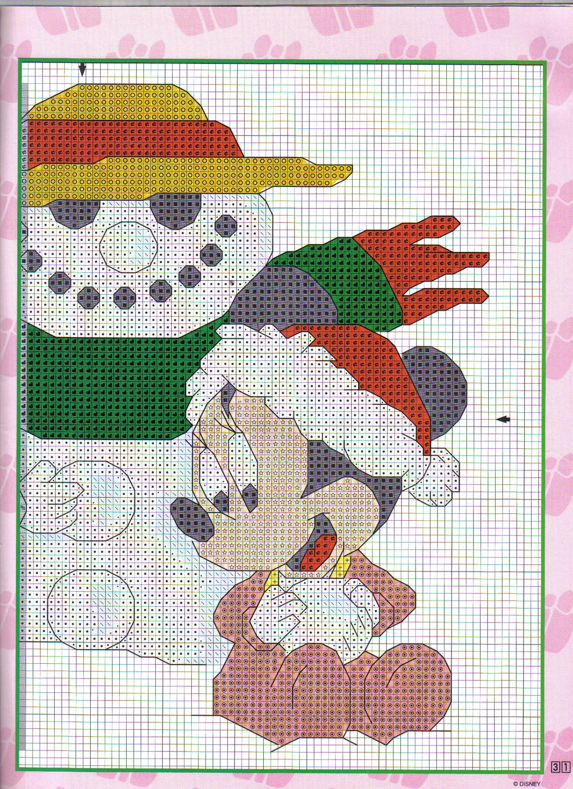 Schema punto croce Portafoto-omino-neve-2