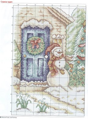 Schema punto croce Quadretto-pupazzo-1