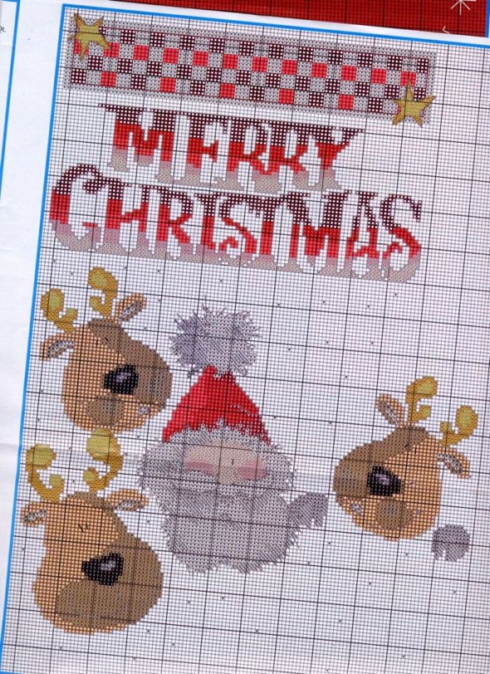 Schema punto croce Renne-e-babbo