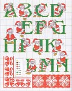 Schema punto croce alfabeto natalizio 2