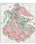 Schema punto croce Angeli Su Albero 2
