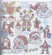 Schema punto croce Babbi-natale-9