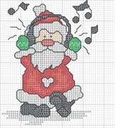 Schema punto croce Babbo-natale-musica
