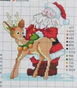 Schema punto croce babbo natale renna